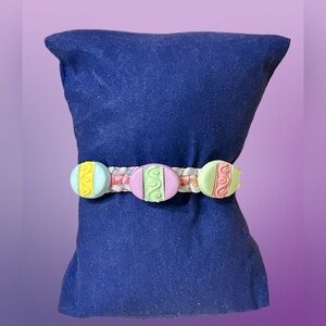 Easter Egg Bracelet; pastels; adjustable; candy alternative, prize, hostess gift